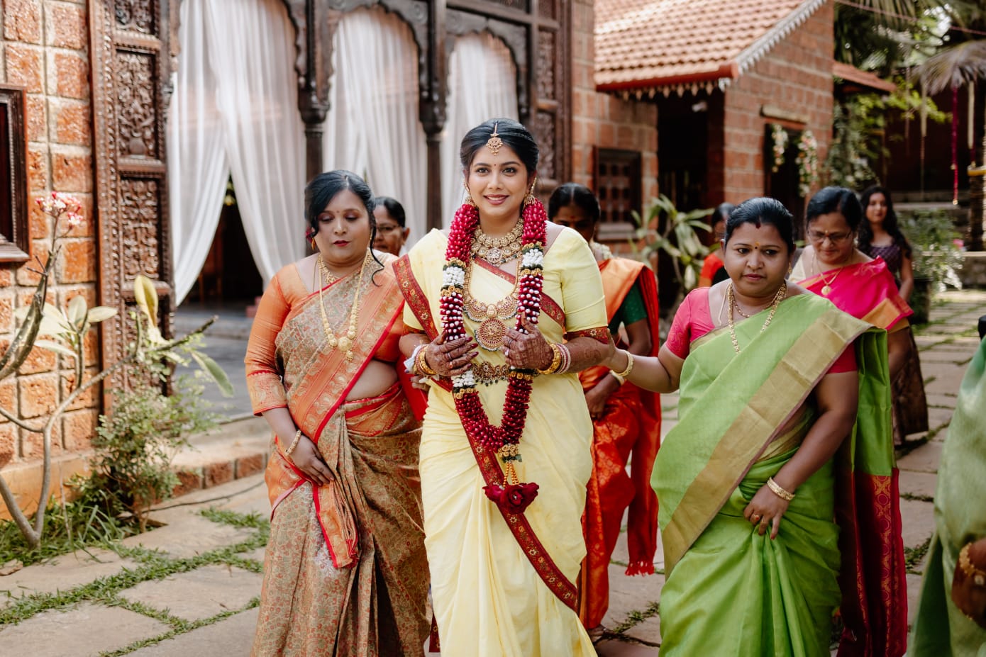 Bride with Family in Traditional Setting