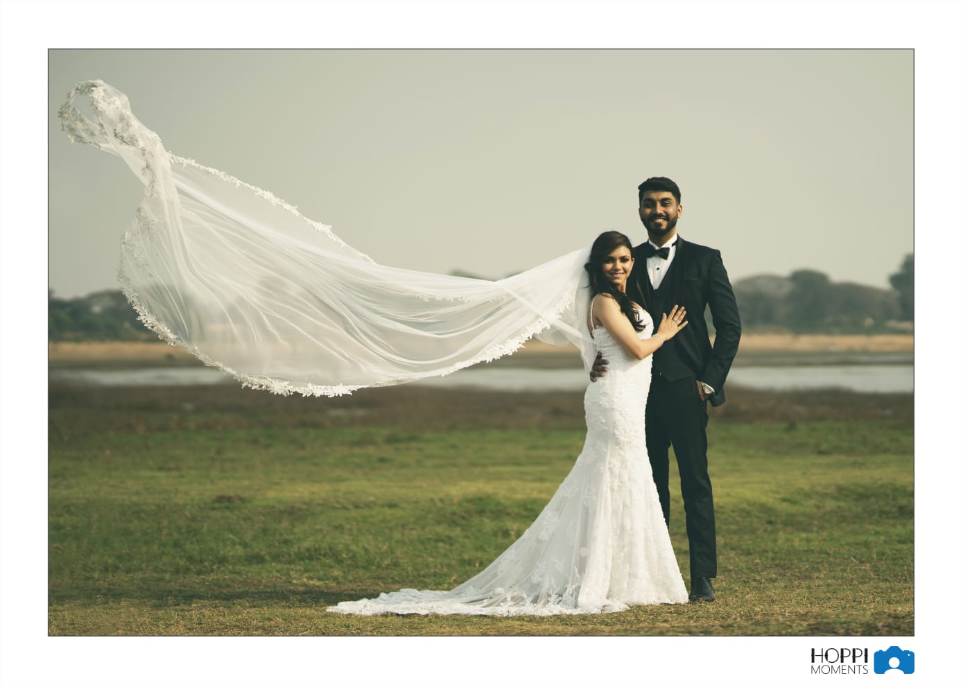 Outdoor Wedding with Flowing Veil